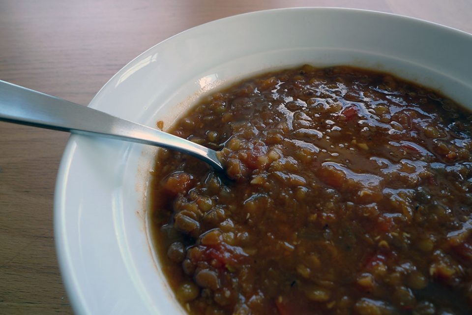 Brown lentil soup is a lot more lovely than it sounds.