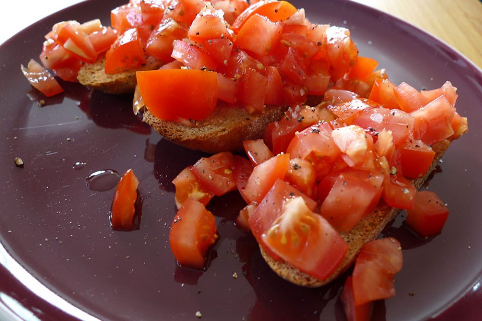 Bruschetta is super-simple and very tasty.
