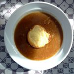 Onion soup is sweet and simple.